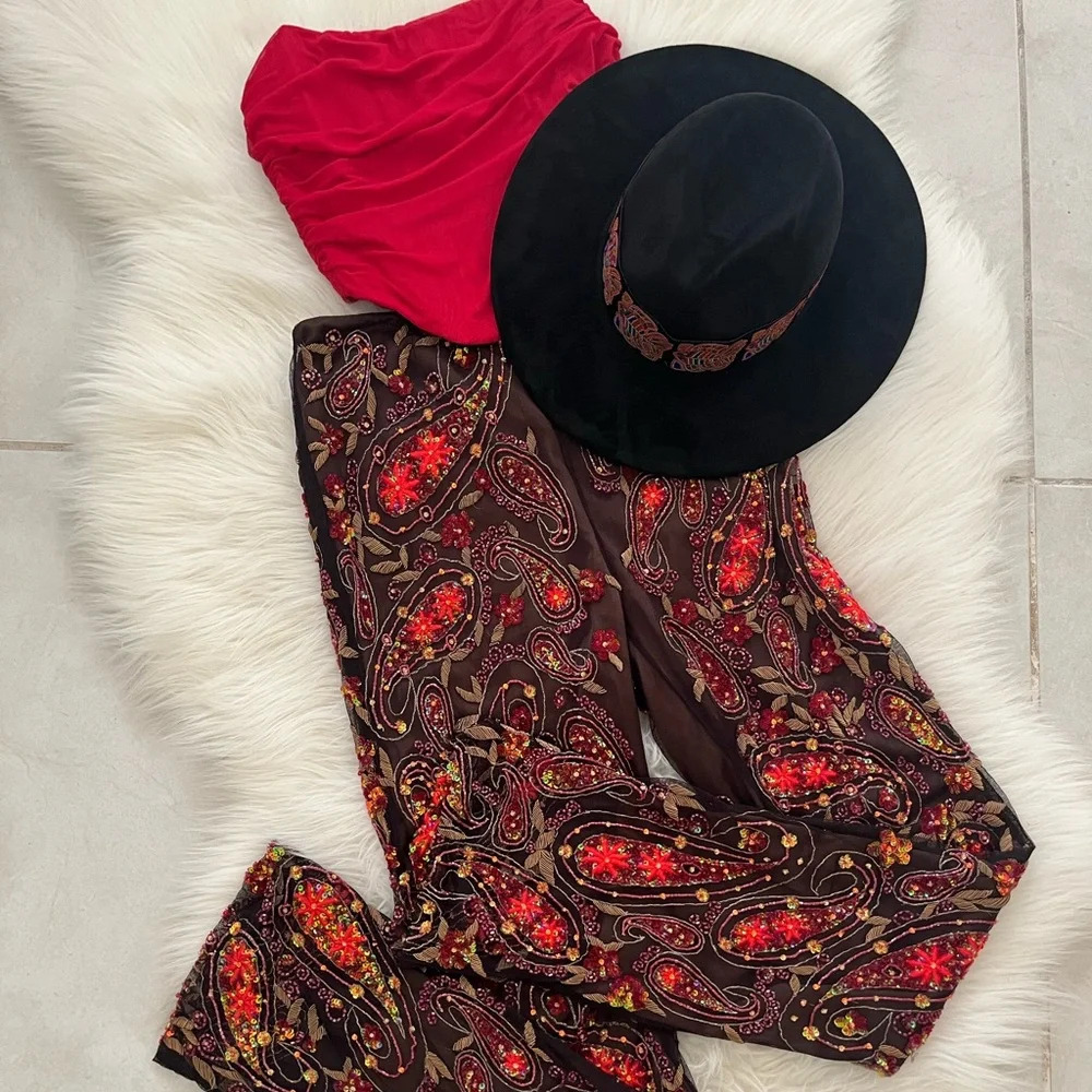 Beaded Pants Set w/ Bustier, size Small